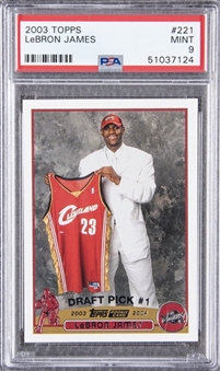 2003-04 Topps #221 LeBron James Rookie Card - PSA MINT 9